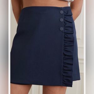 Tory Burch Midnight Blue Skort with Ruffle Accents